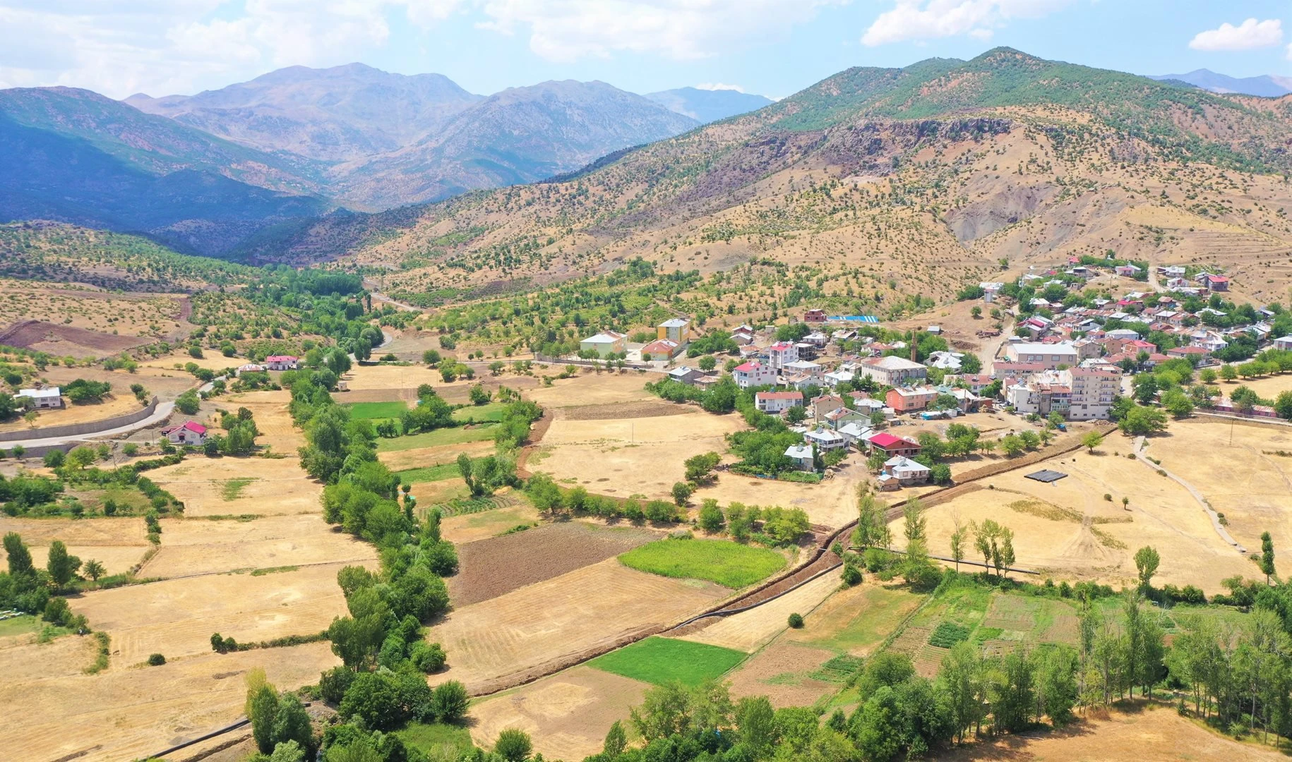 Irrigation area and Servi settlement — site photograph published by DSİ