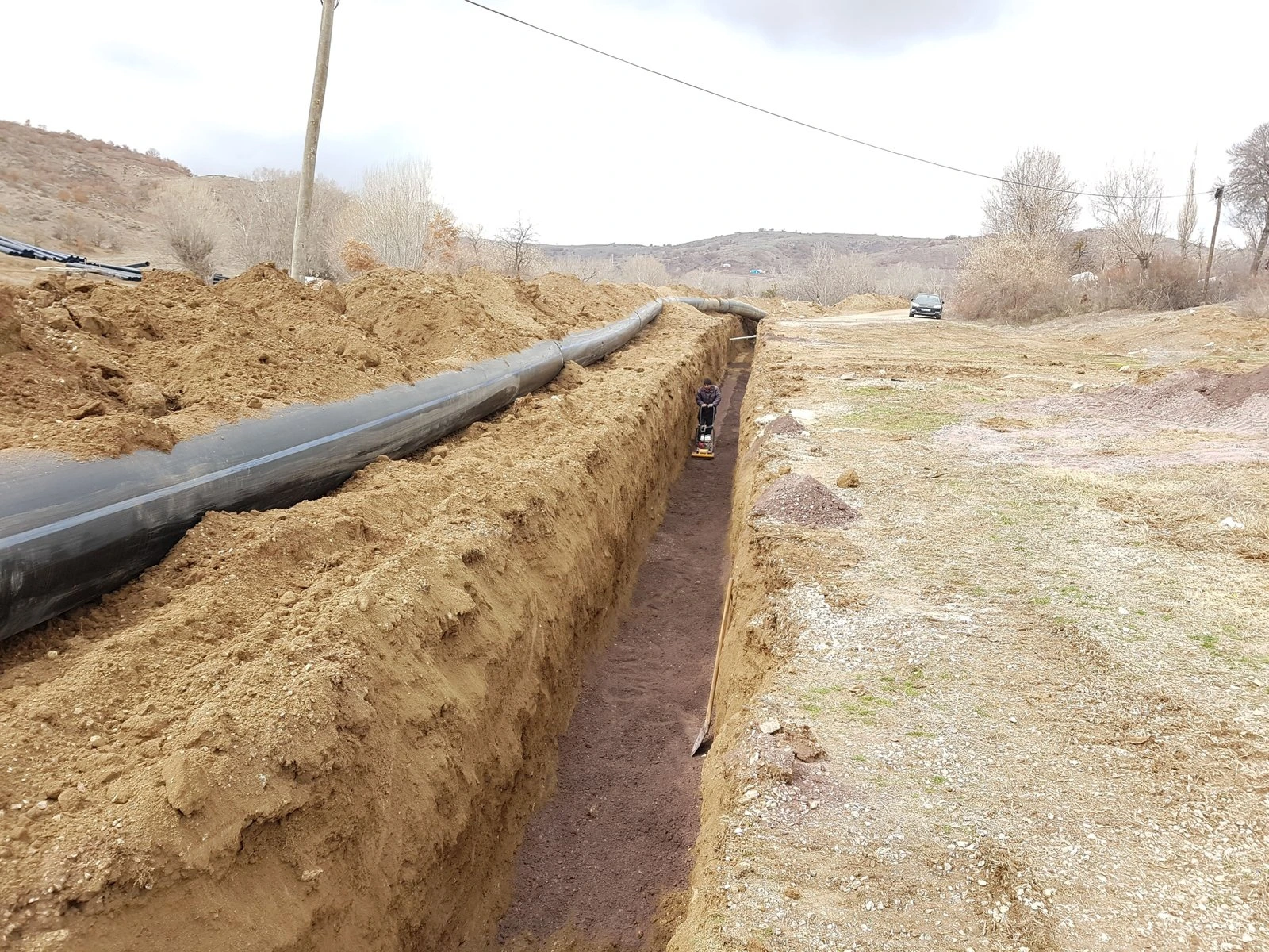 Korgun Karatekin Göleti sulama hattı kazısı